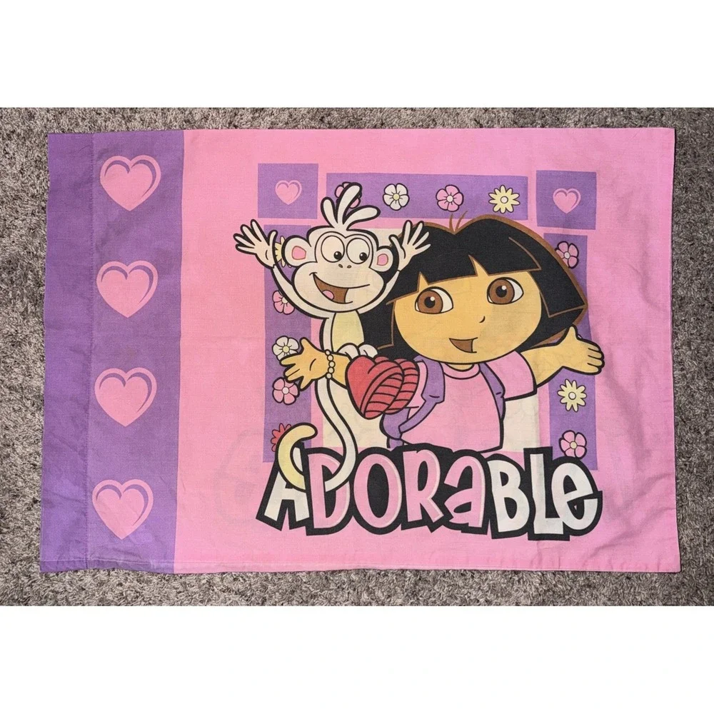 Dora The Explorer & Boots Nick Jr. Nickelodeon Pillowcase 2006 Adorable